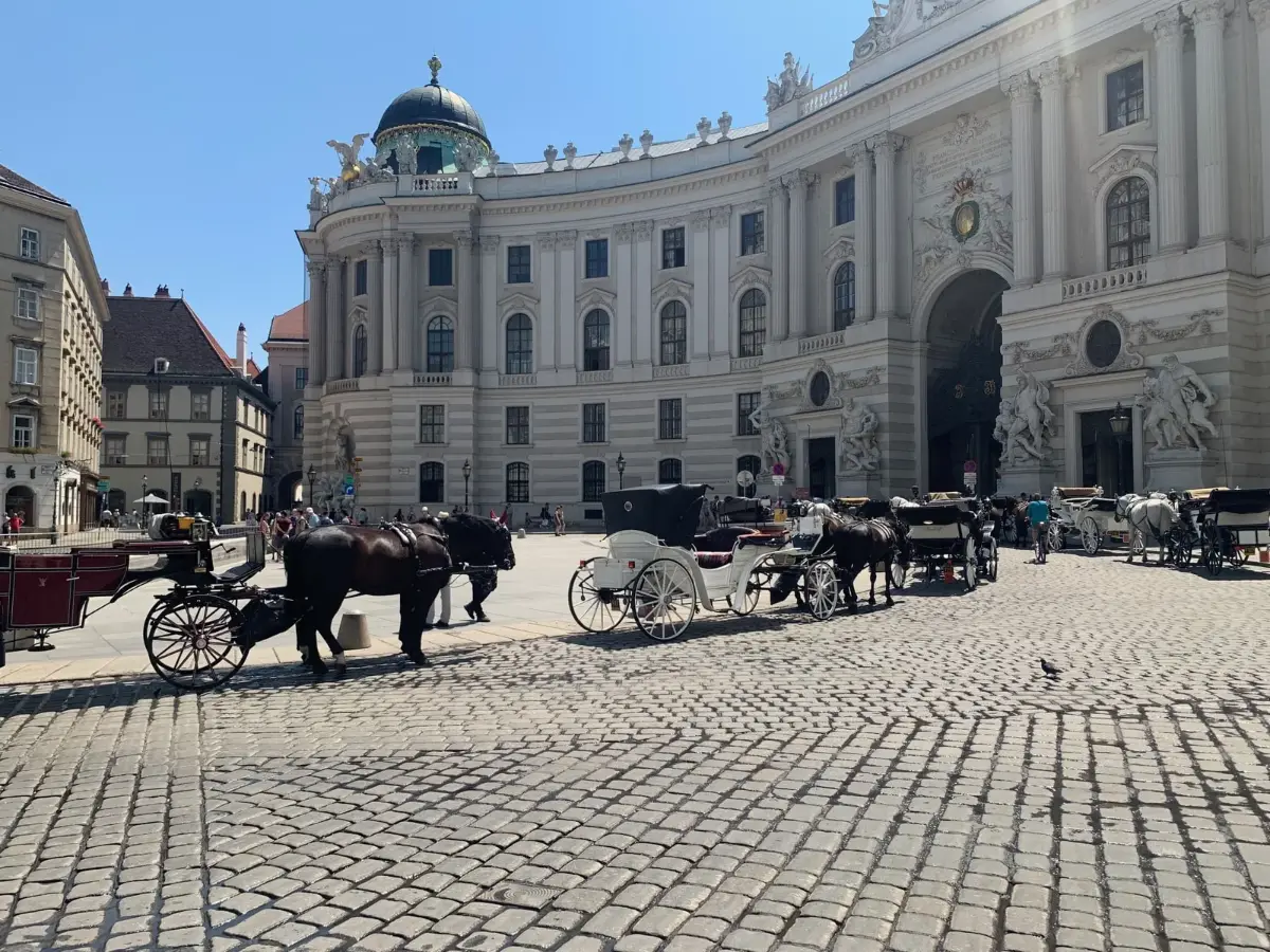 Calèches devant la Hofburg à Vienne