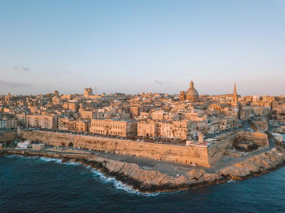 La Valette, capitale de Malte, au coucher du soleil