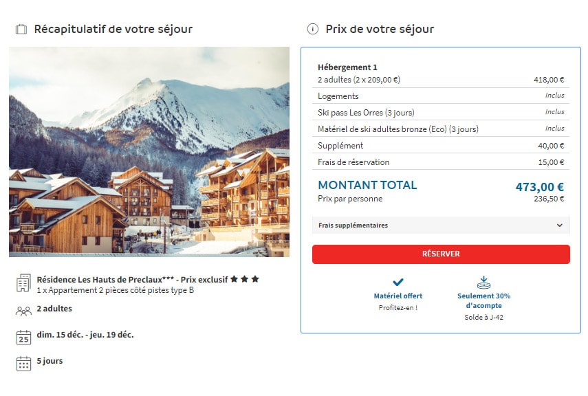 Bon plan Sunweb Ski / Noël au ski : 8 jours dès 249€/pers. forfait