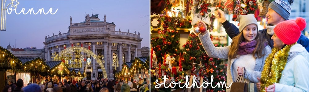 Marchés de Noël à Vienne, Stockholm, Colmar