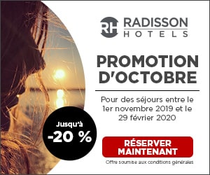 Code promo 20% de réduction sur votre séjour dans les Radisson Hotels