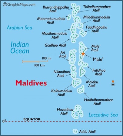Carte Atolls Maldives 