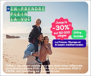 Bon plan Offre novembre : jusqu’à -30% sur 50 000 sièges