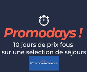 Bon plan Promodays ! Jusqu'à -60% sur une sélection de séjours, clubs de vacances, résidences à la campagne, campings en bord de mer, circuits découverte...