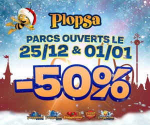 Code promo Nouvel An : 50% de réduction sur les parcs Plopsaland La Panne & Plopsaqua La Panne