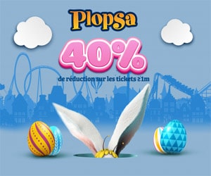 Code promo Promo de Pâques -40% sur les billets > 1m pour Plopsaland De Panne, Plopsaqua De Panne, Plopsa Indoor Hasselt, Plopsa Station Antwerp, Plopsaqua Landen-Hannuit & Plopsa Coo