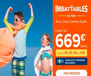 Bon plan Vacances d'été 2023 dès 669€/pers : Vols, Hôtel, Transferts et Repas inclus ! Découvrez la Grèce, le Maroc, la Turquie, l'Espagne, le Portugal ...