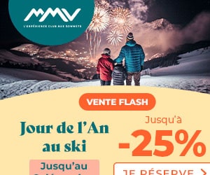 Code promo VENTE FLASH -25% pour célébrer Noël et Nouvel An dans un village club ou résidence club MMV à la montagne + 100€ suppl. avec code promo