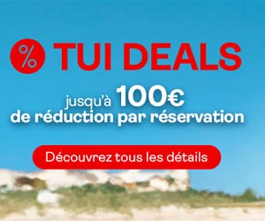 Code promo TUI BE Deals : 100€ SUPPLÉMENTAIRES sur vos vacances en voiture ou citytrip