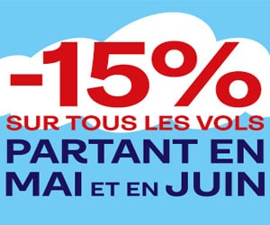 Code promo 15% EXTRA sur les vols au départ et à destination de la Belgique