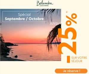 Code promo Eté indien : jusqu'à - 25% sur les Clubs Belambra en France + 40€ EN PLUS avec code promo