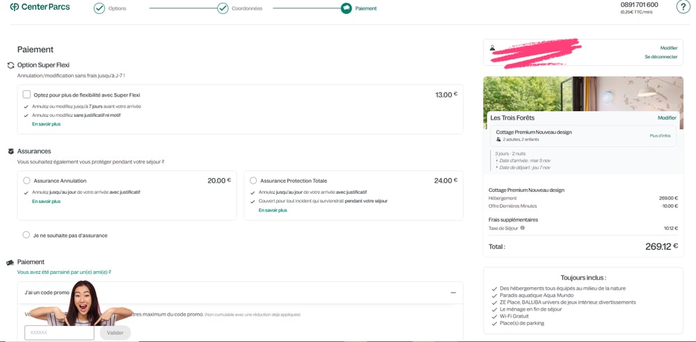 Promotions, avantages réservation anticipée et bons plans sur les séjours dans un domaine Center Parcs