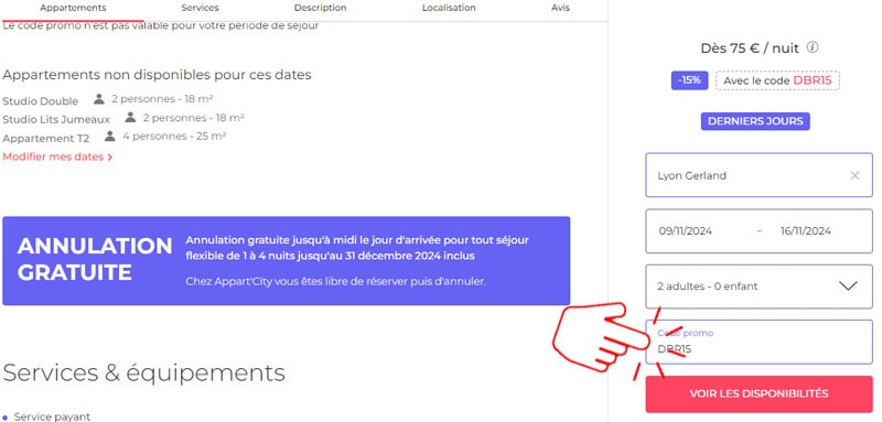 Code promo Appart'City