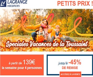 Bon plan Ventes Flash Vacances de la Toussaint : jusqu'à 45% de réduction (139€ la semaine pour 4 personnes)