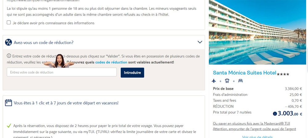 TUI deals, codes réduction TUI, last minute sale, réduction par personne by TUI, le plus grand groupe touristique en Belgique
