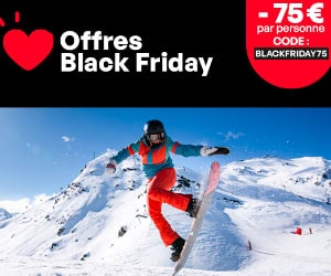 Code promo Black Friday Sunweb Ski - des prix imbattables sur une sélection de séjours au ski + 75€ de réduction supplémentaire