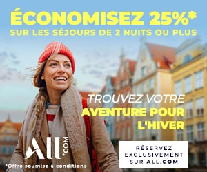 Bon plan Escapade hivernale : 25 % de réduction sur les destinations européennes