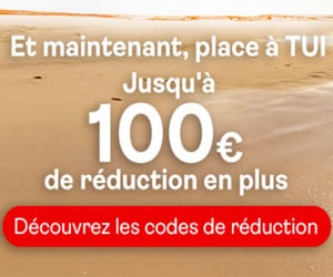 Code promo TUI Belgique : 100€ de réduction sur toutes les vacances en voiture ou près de chez vous