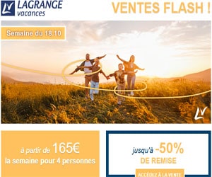 Bon plan Ventes Flash Vacances de la Toussaint, jusqu'à -50% (dès 165€ la semaine pour 4 personnes)