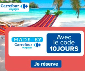 Code promo En novembre, code promo de 10% de réduction immédiate sur tous les séjours Made By Carrefour Voyages