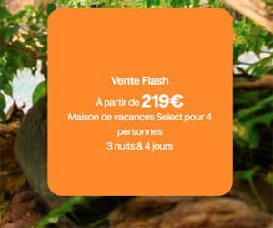 Bon plan VENTE FLASH votre séjour à partir de 219 € pour un maison de vacances 4 personnes pour 3 nuits