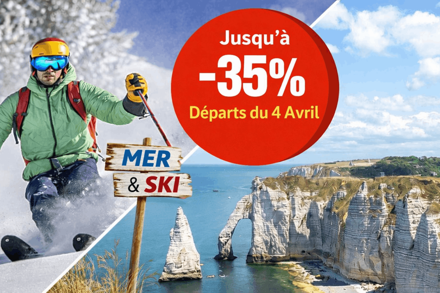 Vente Flash - Départs du 04/04, jusqu'à -35% sur l'hébergement (dès 195€ la semaine pour 4 personnes)
