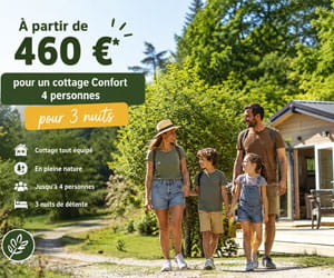 Eté à Center Parcs, à partir de 460 € pour un cottage Confort 4 personnes pour 3 nuits