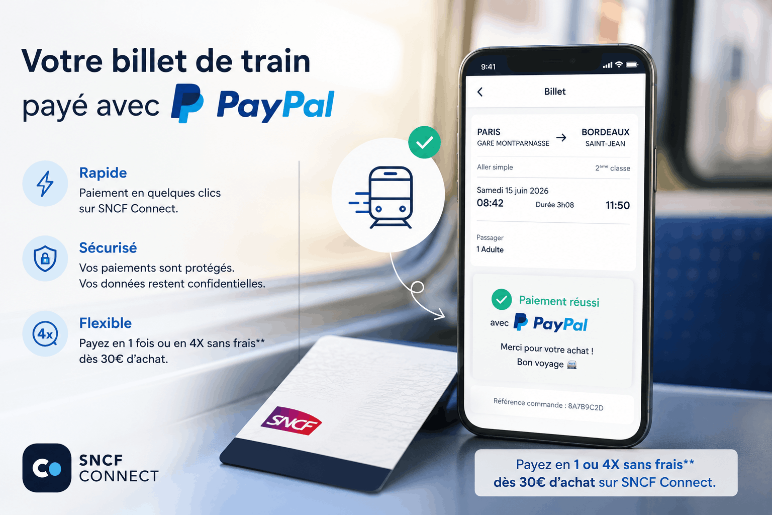 Nouveau : payez vos billets de train avec PayPal